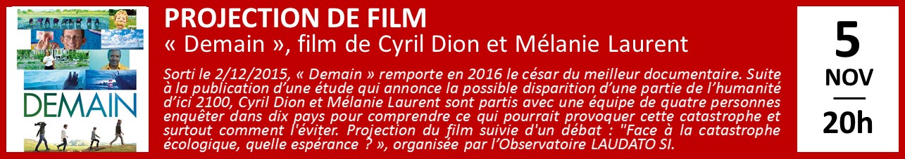 PROJECTION DE FILM « Demain », film de Cyril Dion et Mélanie Laurent