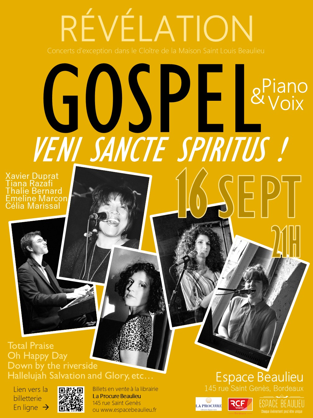 Concert RÉVÉLATION : gospel, “Veni Sancte Spiritus !”
